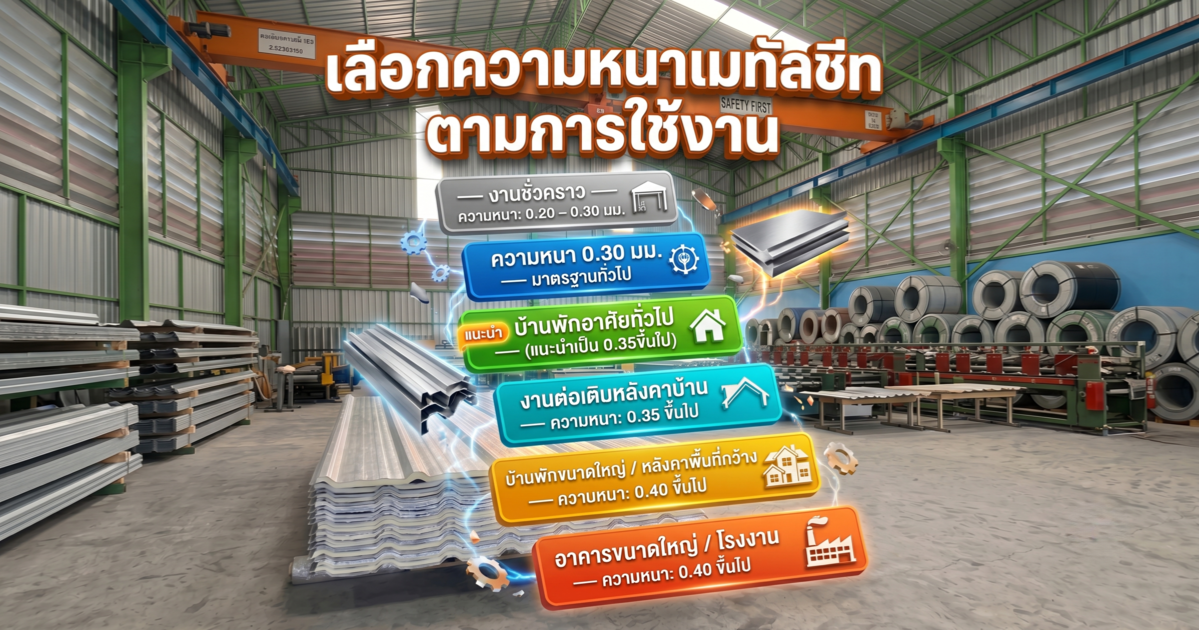 เลือกความหนาเมทัลชีทตามการใช้งาน